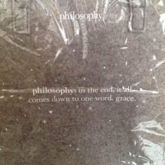 Philosophy Gray Felt Bag Tote / Lunch Bag / diaper bag / toiletry - Brand New - Picture 5 of 7